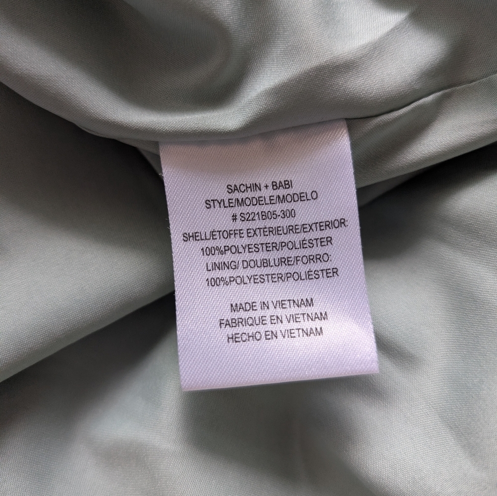 BHLDN Sachin & Babi Jessica Crinkled Georgette Deep Jade Gown Size 6 - Picture 8 of 8